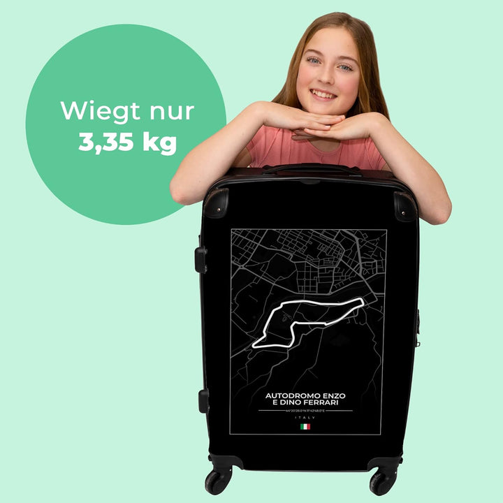 Koffer gross Trolley Rollkoffer Reisekoffer mit 4 Rollen Fotokoffer - Rennstrecke - F1 - Autodromo E