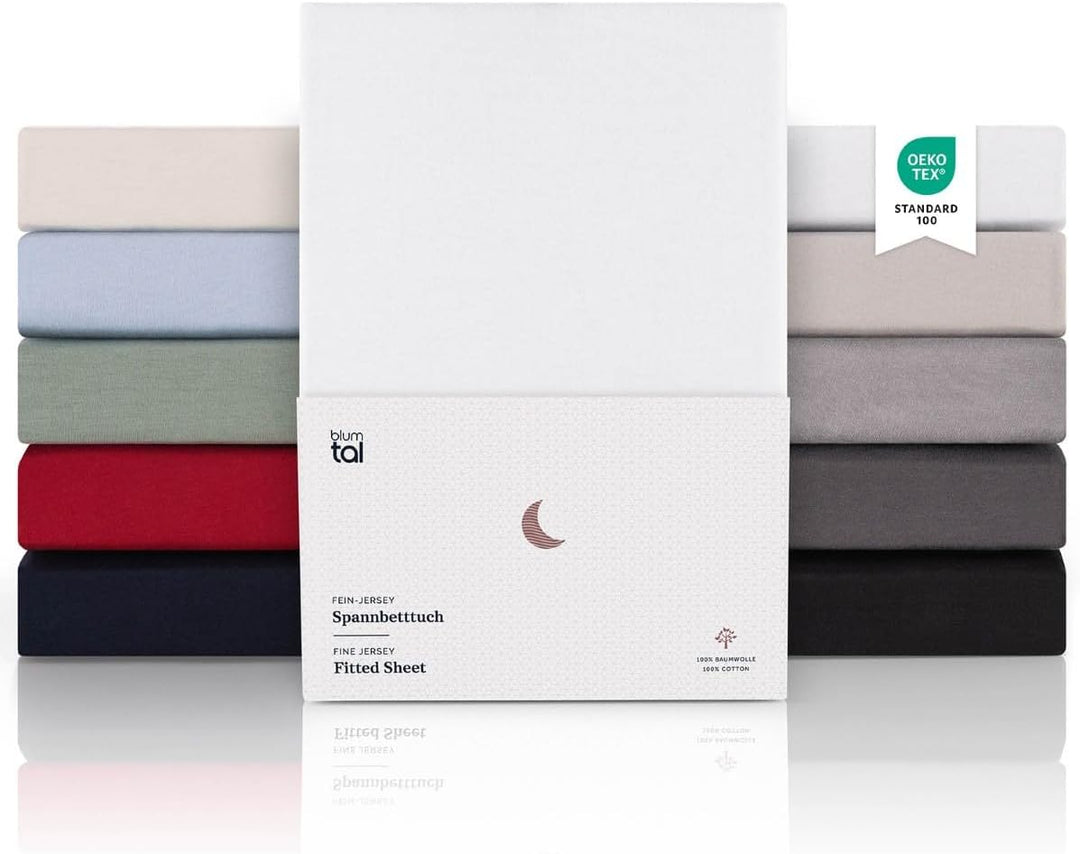 Blumtal® Premium Topper Spannbettlaken 90x200cm Jersey im 2er Set - Oeko-TEX zertifiziertes Bettlake