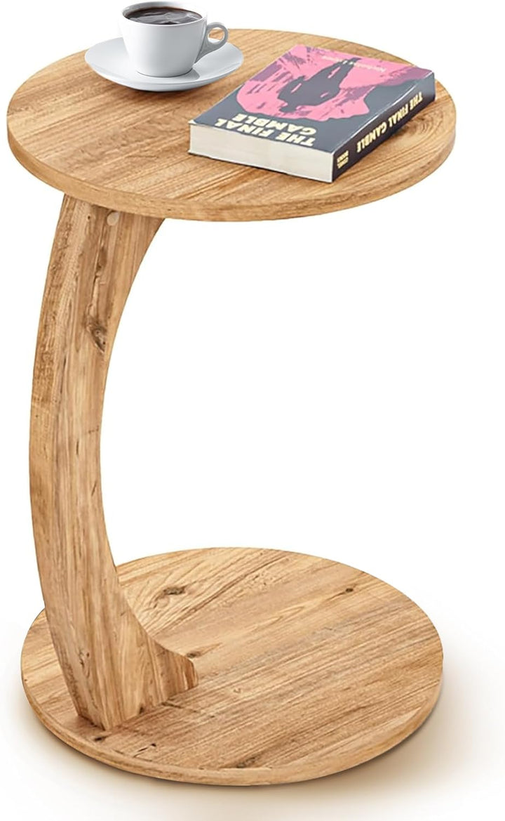 [en.casa] Beistelltisch Holeby in C-Form mobiler Sofatisch Wohnzimmertisch 56 x Ø38 cm Couchtisch Ho