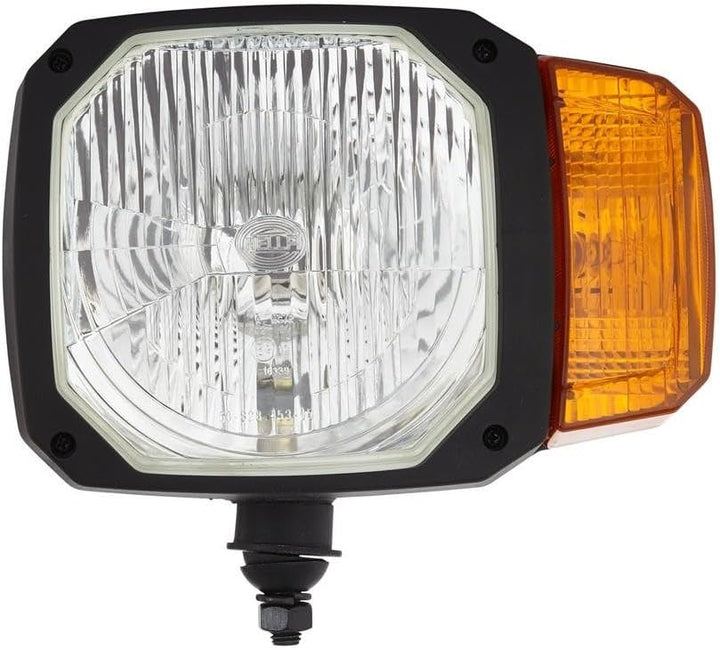 HELLA - Halogen-Hauptscheinwerfer - 12V - Einbau - Lichtscheibenfarbe: gelb - Stecker: DEUTSCH Steck