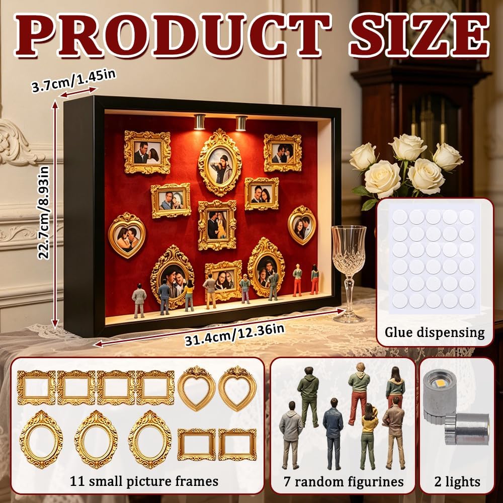 DIY Mini Museum, HOVCEH Mini Bilderrahmen Vintage mit 8 Figuren, Museum of Us, Kreativ DIY Museums S