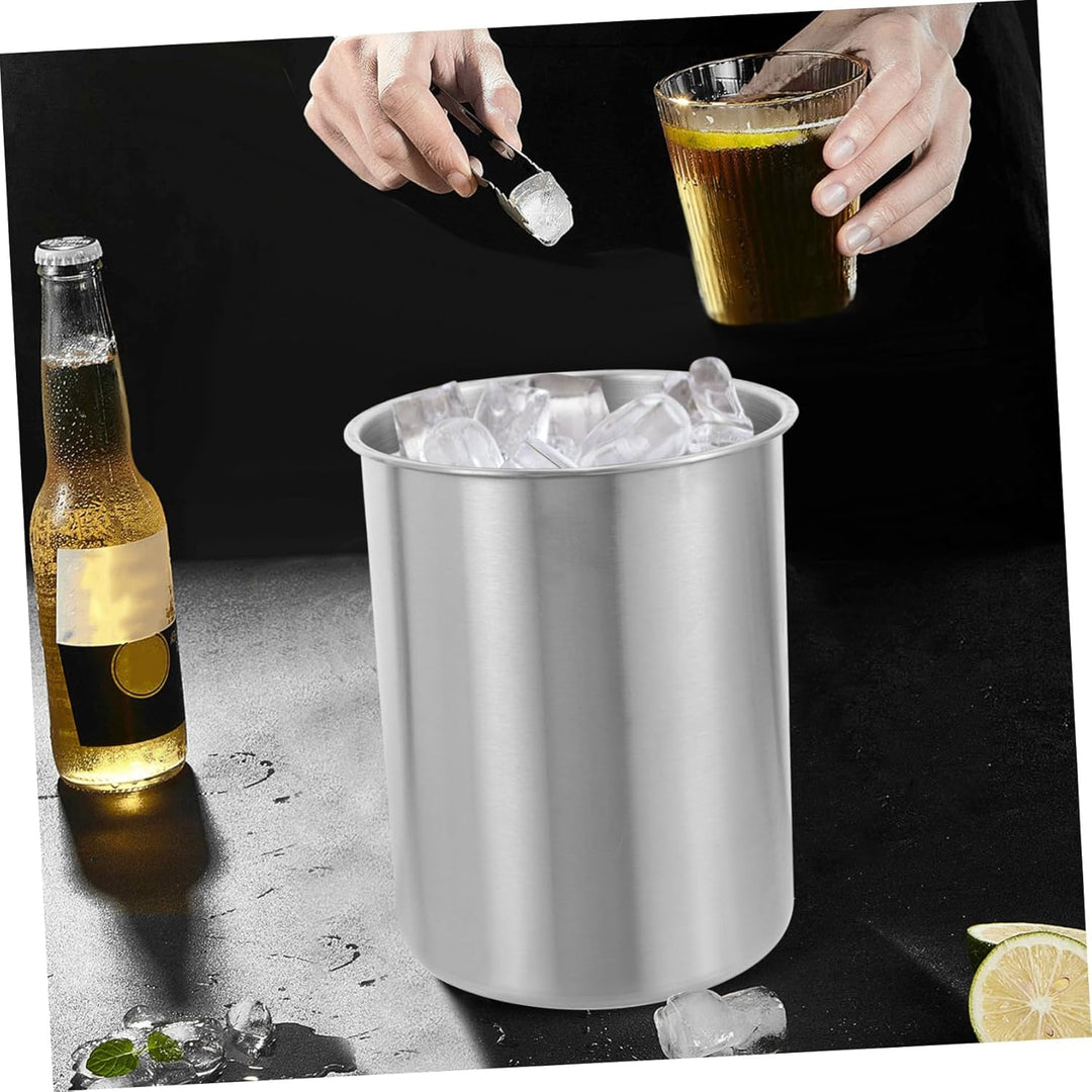 Cabilock Edelstahl Eiswürfelbehälter Eiskühlkübel Für Bar Aufbewahrungshalter Für Wein Und Bier Glat
