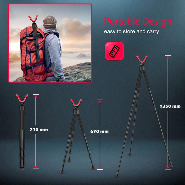V-Yoke Ruhekopf-Stativ für Outdoor-Aktivitäten, Verstellbares Stativ aus Leichtem Aluminium, 28-53 Z
