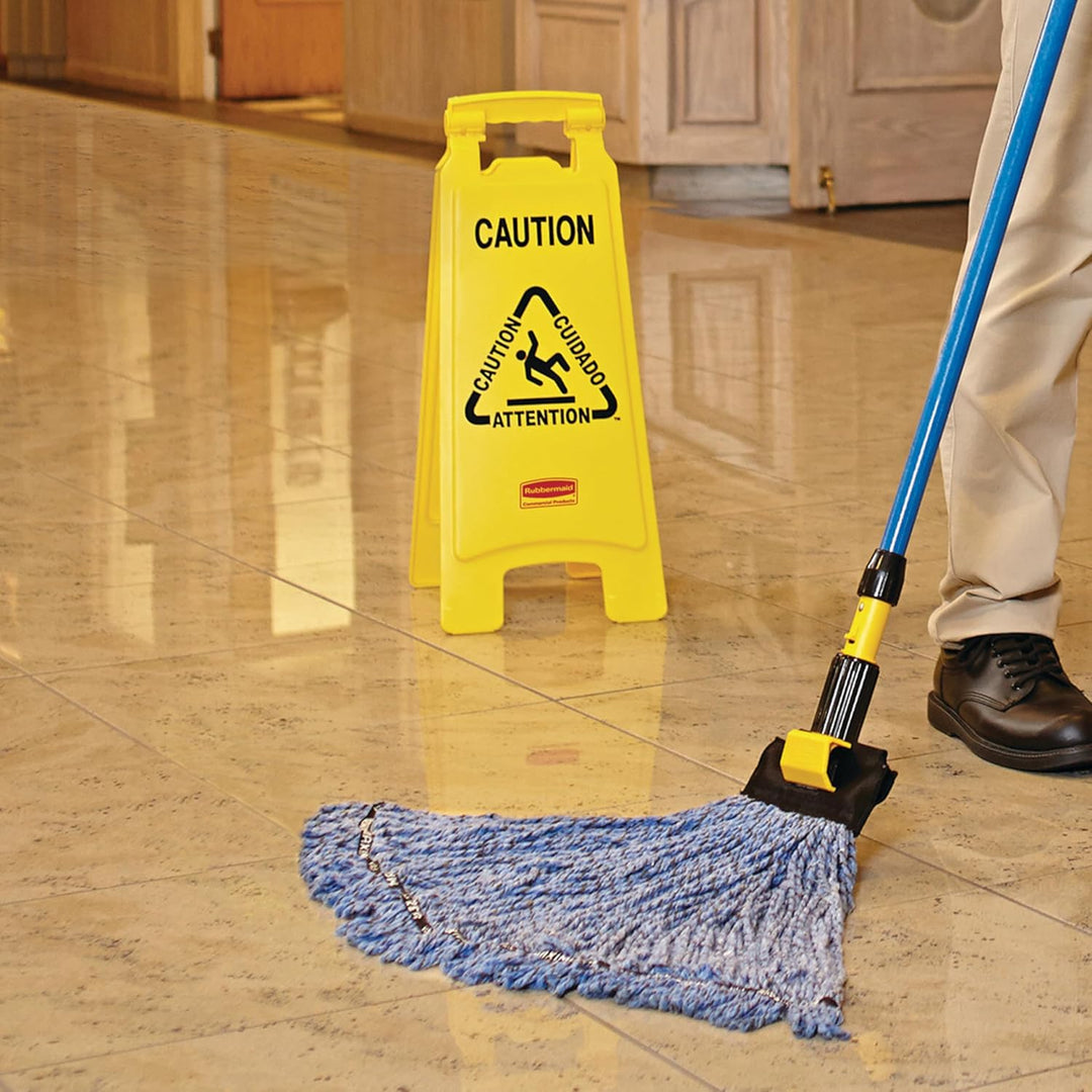 Rubbermaid Commercial Products 2 Sided Multilingual 'Caution Wet Floor' Floor Sign Symbol "Vorsicht