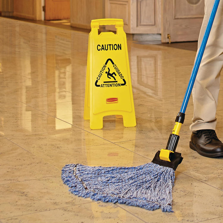 Rubbermaid Commercial Products 2 Sided Multilingual 'Caution Wet Floor' Floor Sign Symbol "Vorsicht