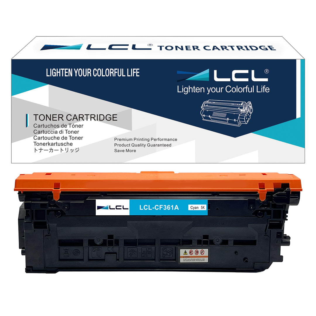 LCL Remanufactured Tonerkartusche 508A CF361A (1 Cyan) Ersatz für HP Laserjet M552dn M553dn M553n M5