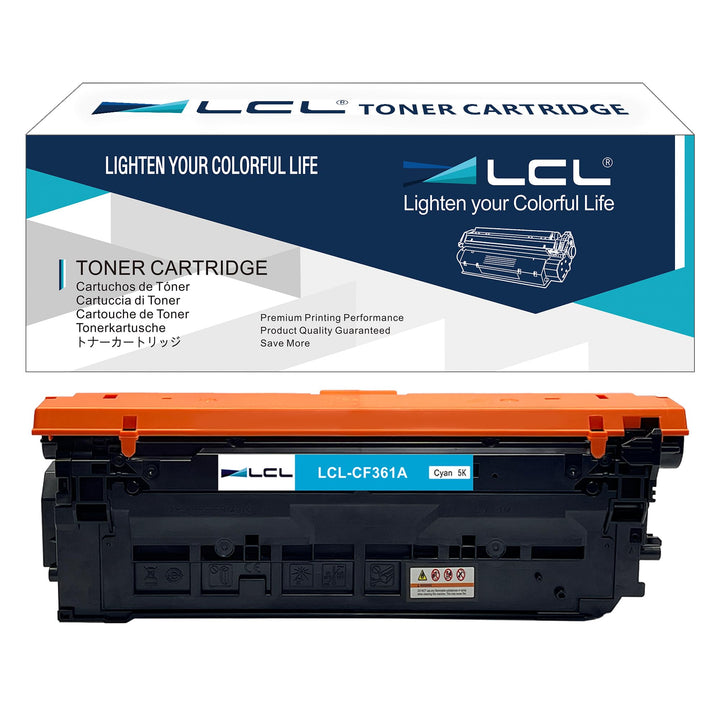 LCL Remanufactured Tonerkartusche 508A CF361A (1 Cyan) Ersatz für HP Laserjet M552dn M553dn M553n M5