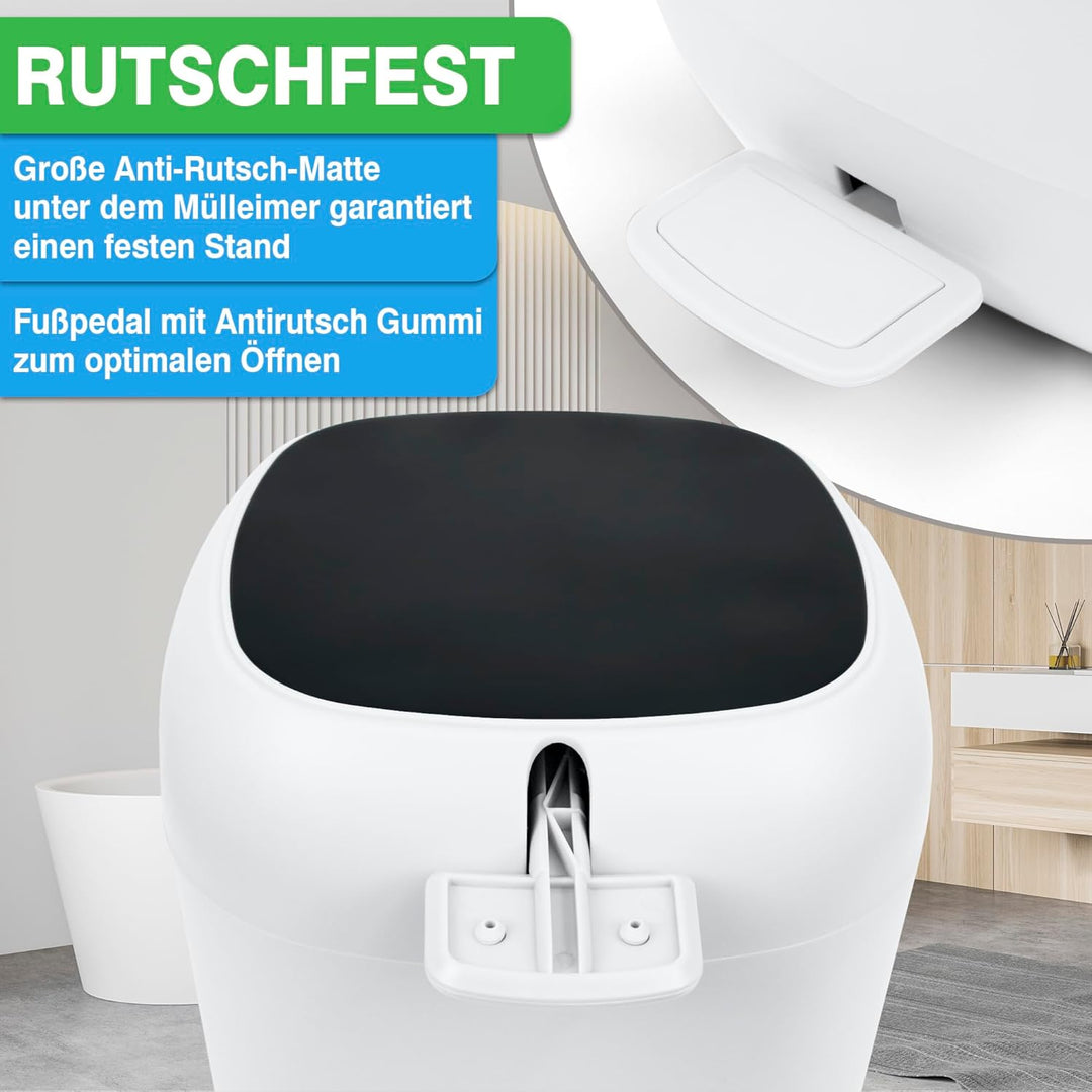 YourCasa Mülleimer Bad [5L] - Elegantes Design - Badeimer - Kosmetikeimer Badezimmer Klein - Badmüll
