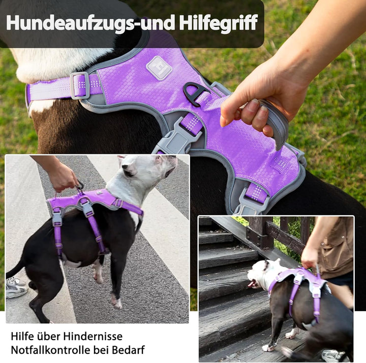 Huntboo Hundegeschirr, Hunde Sicherheitsgeschirr, Vollständig Reflektierendes Geschirr mit Gepolster