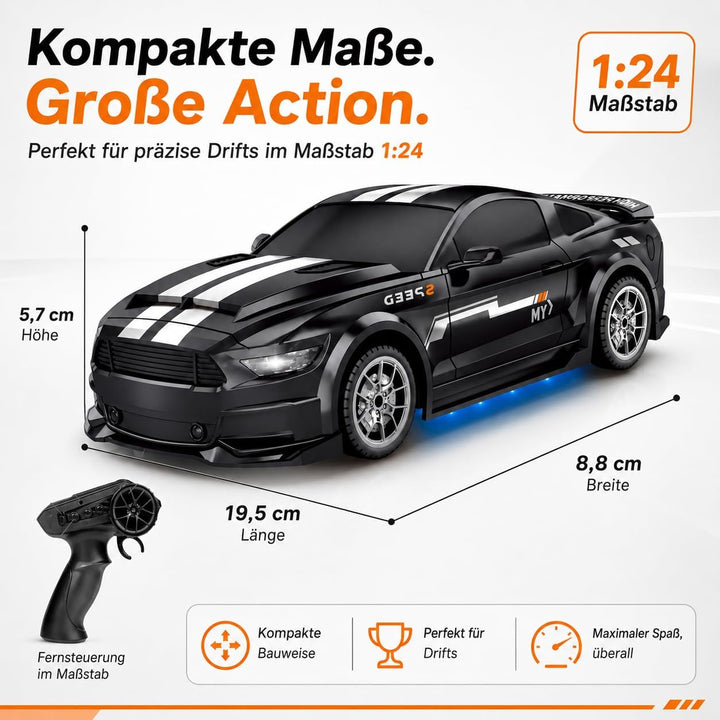 Ferngesteuertes Auto 1:24 Scale Drift Car 4WD 2.4GHz RC Drift Auto 20KM/H Hohe Geschwindigkeit Rennw