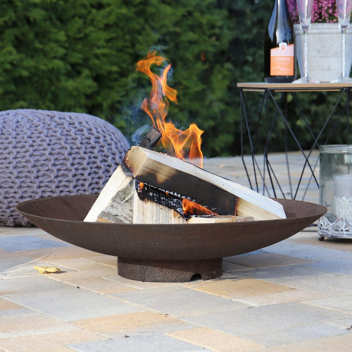 CLGarden Feuerschale Cortenstahl 60 cm rund Garten Feuerstelle CF60 klein robust 2,5 mm Corten Stahl