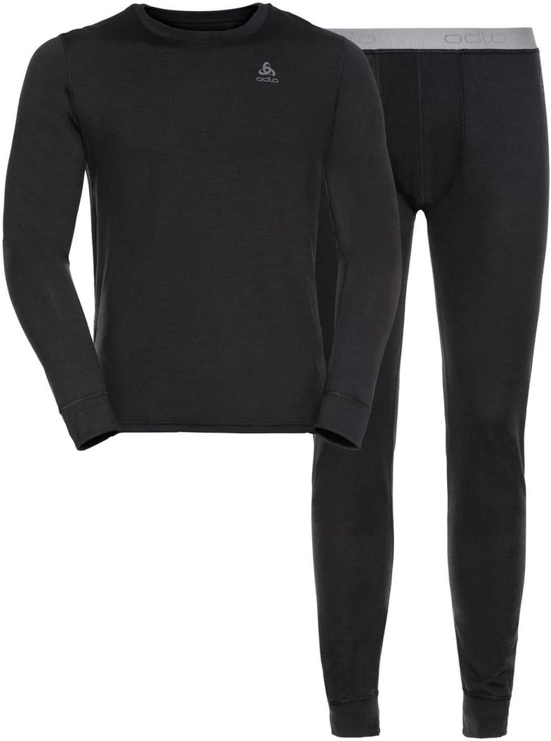 Odlo Herren 100% Merino 200 Gramm_195742 Funktionsunterwäsche Set XL Black - Black, XL Black - Black