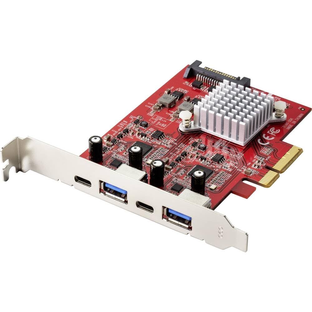 Renkforce RF-4679642 2+2 Port USB 3.2 Gen 2 Controllerkarte USB 3.2 Gen 2, USB-C® PCIe