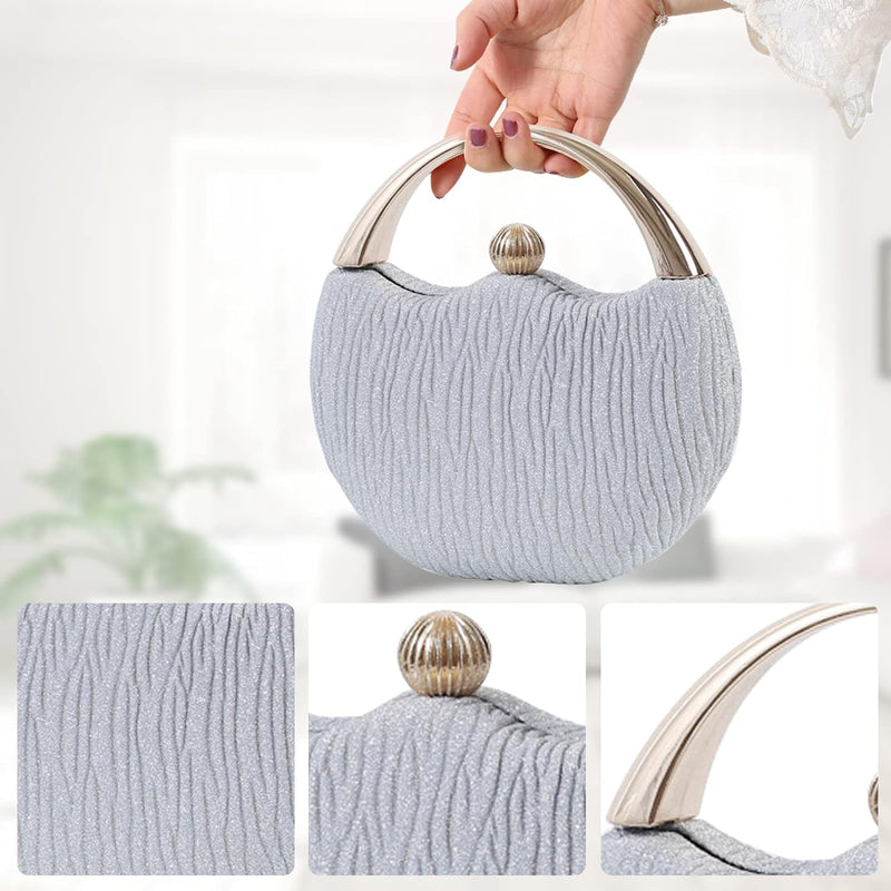 CORIOS Damen Abendtasche Funkelnd Clutch Glitzer Henkeltasche Glänzend Umhängetasche Hochzeit Brautb