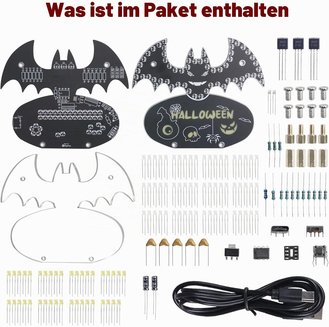 Löt Bausatz, Fledermaus LED Licht Löten Übungssatz, DIY Electronic Kits für Anfänger, Lehr und Lerna