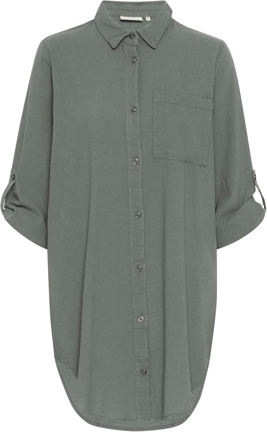 KAFFE Langarm - Hemd KAnaya Damen Hemd Langarm Kragen Lang Casual Hemdbluse 34 Balsam Green, 34 Bals