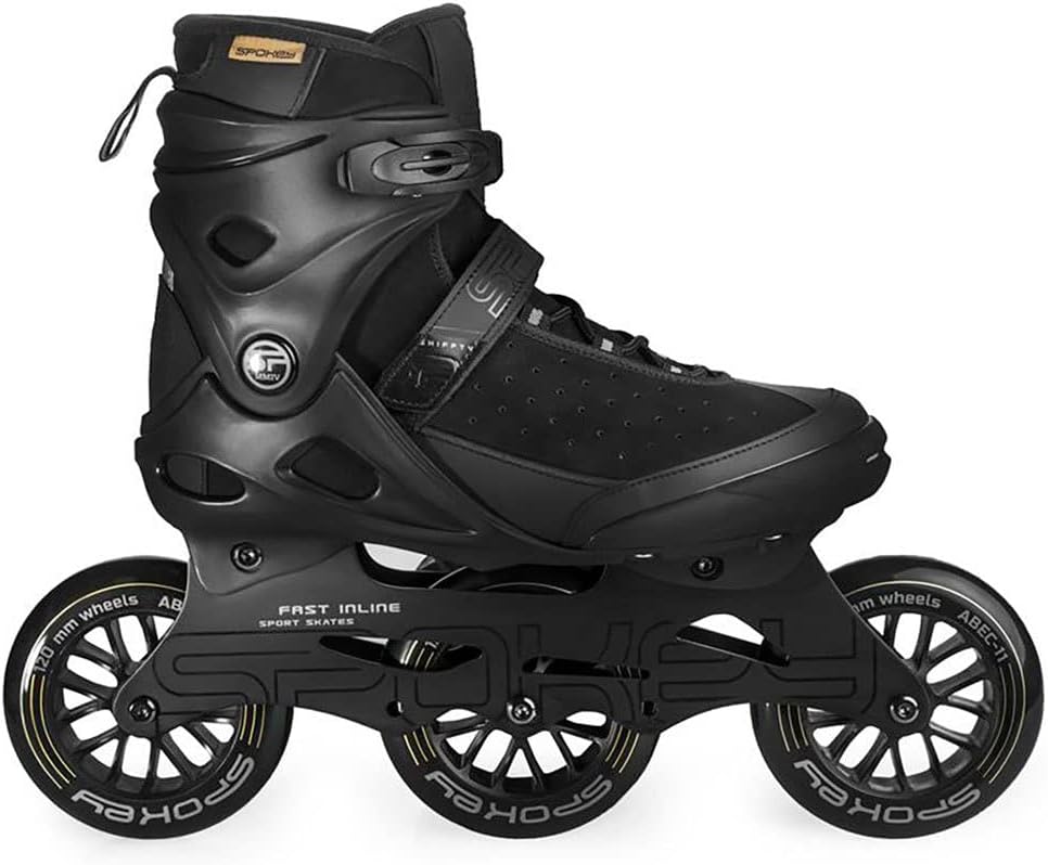 Spokey SHIFFTY PRO Inline Skates für Erwachsene bis max. Naturleder. Gewicht 100 kg, Alu-Schienen, K