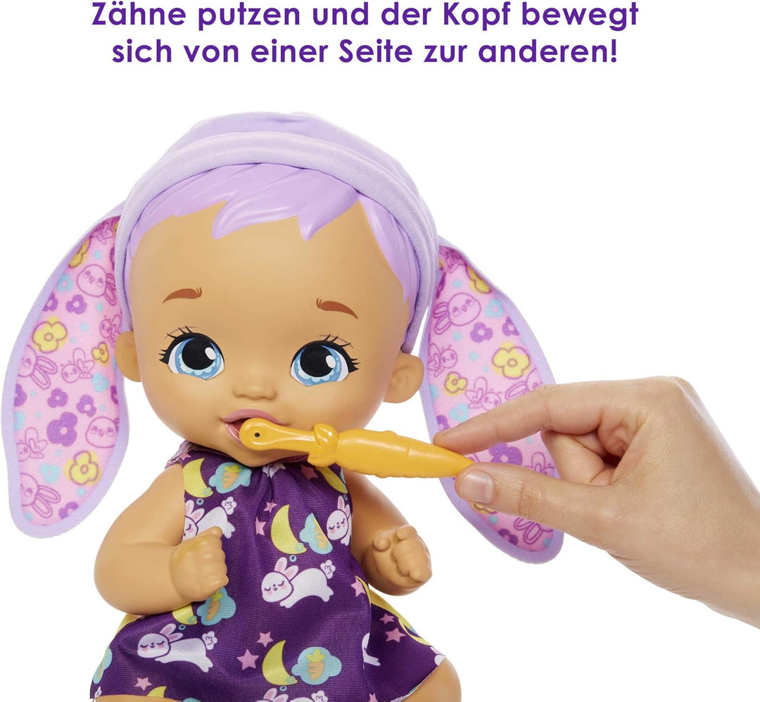 My Garden Baby HGC12 - Zahnputzspass Hasen-Baby Puppe - Lavendel (30 cm) mit 3 Zubehörteilen und 2-i