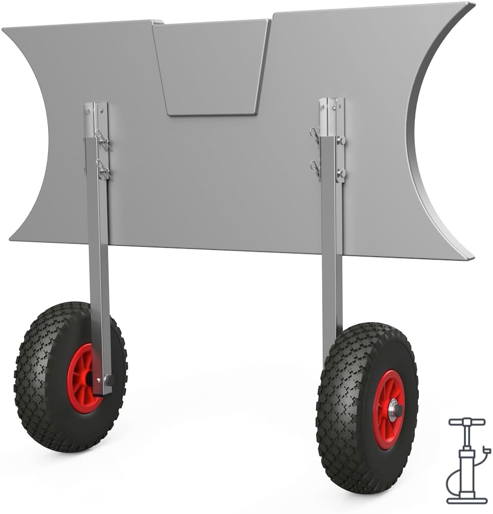 SUPROD Heckräder Slipräder Schlauchbooträder Transporträder klappbar Edelstahl ET260-LU schwarz/rot,