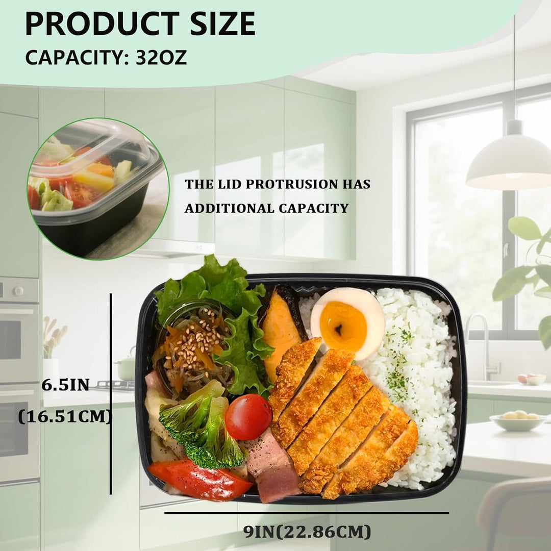 50 Pack 32 oz meal prep containers,Wiederverwendbar meal prep boxes,Aussenpicknickpartys können in d