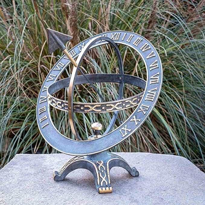 IDYL Outdoor Zeitmesser aus Bronze Sonnenuhr - hochwertig und auffällig | Nr. 0184 | Masse: 42 x 40