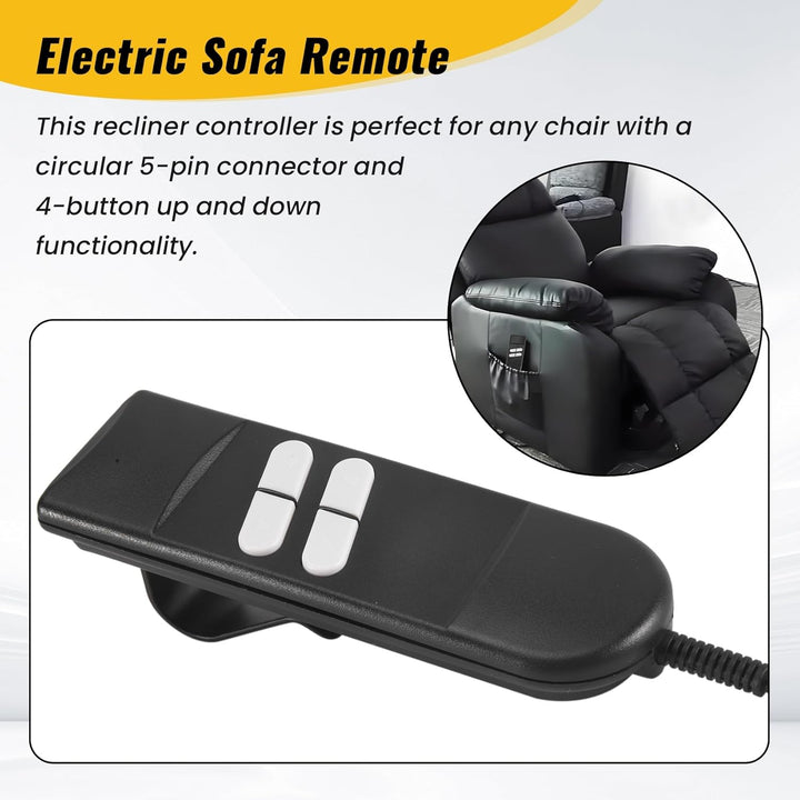 Elektrische Sofa-Fernbedienung, Ersatzteile für elektrische Neigungsfernbedienung, 5-polig und 4 Tas