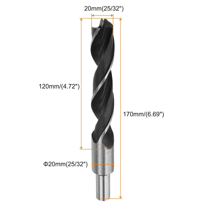 QUARKZMAN 3 Stück Brad Point Bohrer 20mm (25/32") Durchmesser Gerader Rund Schaft Bohrer Metrischer