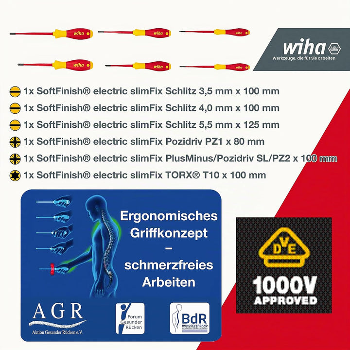 Wiha Werkzeug Set Grundausstattung Elektriker 18 teilig I Gürteltasche I für mobilen Einsatz I VDE W