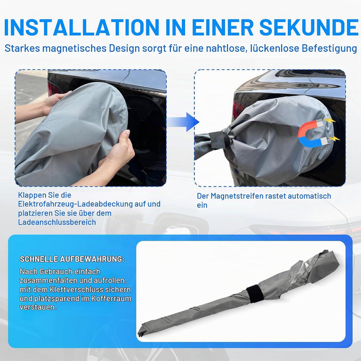 Magnetische Regenabdeckung für Elektrofahrzeug EV-Ladestecker, geeignet für EV-Ladegeräte wasserdich