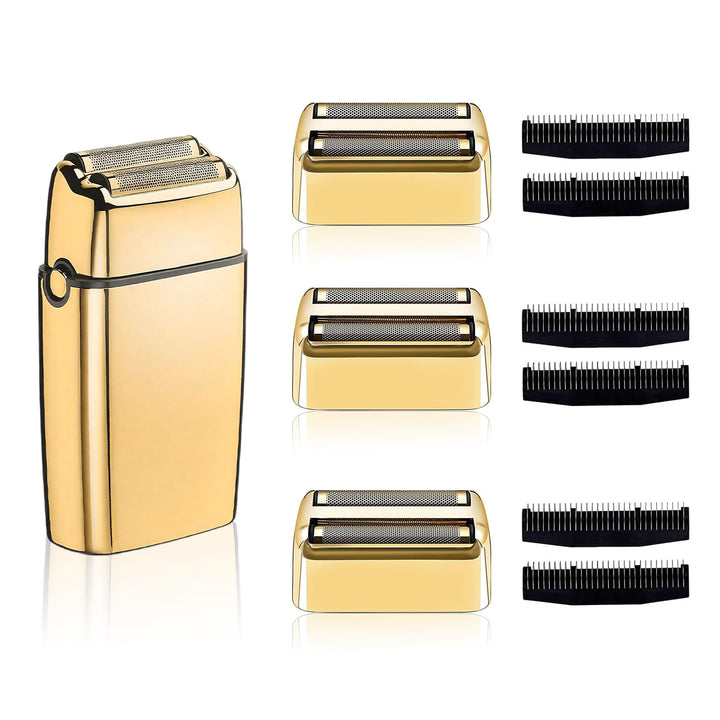Ersatz-Rasierklinge kompatibel mit BaByl**sPRO Double FXFS2 - Metallfolie (Gold, 3er Pack), Gold, 3e
