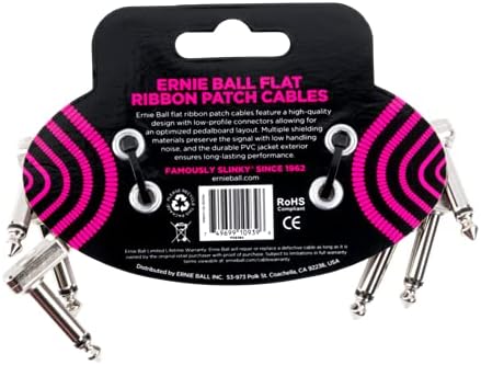 Ernie Ball Flachband-Patchkabel, 3er-Pack, 7,62 cm, Weiss Weiss 7,6 cm 3 Stück, Weiss 7,6 cm 3 Stück