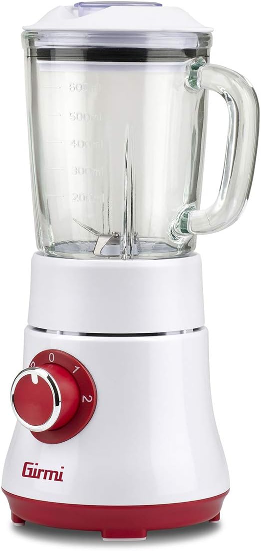 Girmi FR23 Elektrischer Standmixer, 300 W, Becher aus Glas, 2 Geschwindigkeitsstufen, 4 Klingen aus