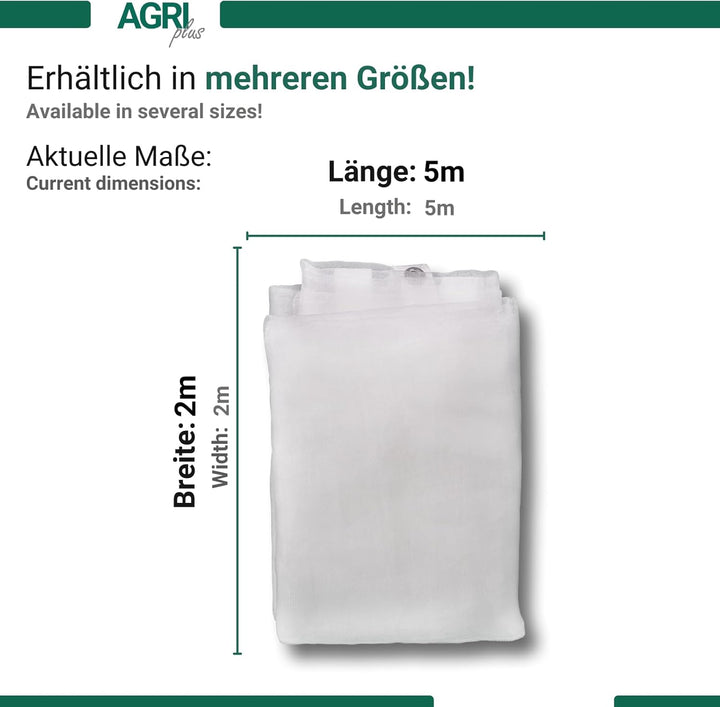 AGRI plus Poolnetz mit Ösen I 2 x 5 m I verschiedene Masse I Engmaschiges Netz 0,8 x 0,8 mm I Abdeck