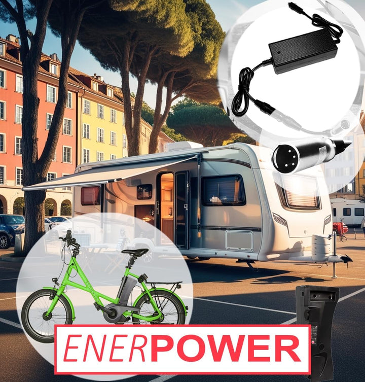 Enerpower DC-DC Ladegerät 12V-24V 42V 2A 85 Watt für 36V Akkus von Kalkhoff, Raleigh und Derby Cycle