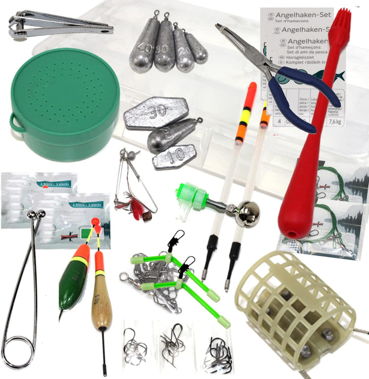 Vario Karpfen Combo Angelset | 3m XXL Komplettset mit Tasche + Anglerstuhl + Köderboxen + Zubehör fü