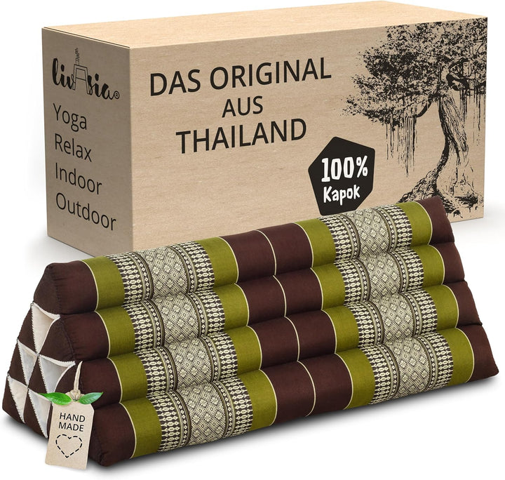 livasia Rückenstützkissen breit für Paare, Dreieckskissen für Garten und Balkon, Keilkissen mit Kapo