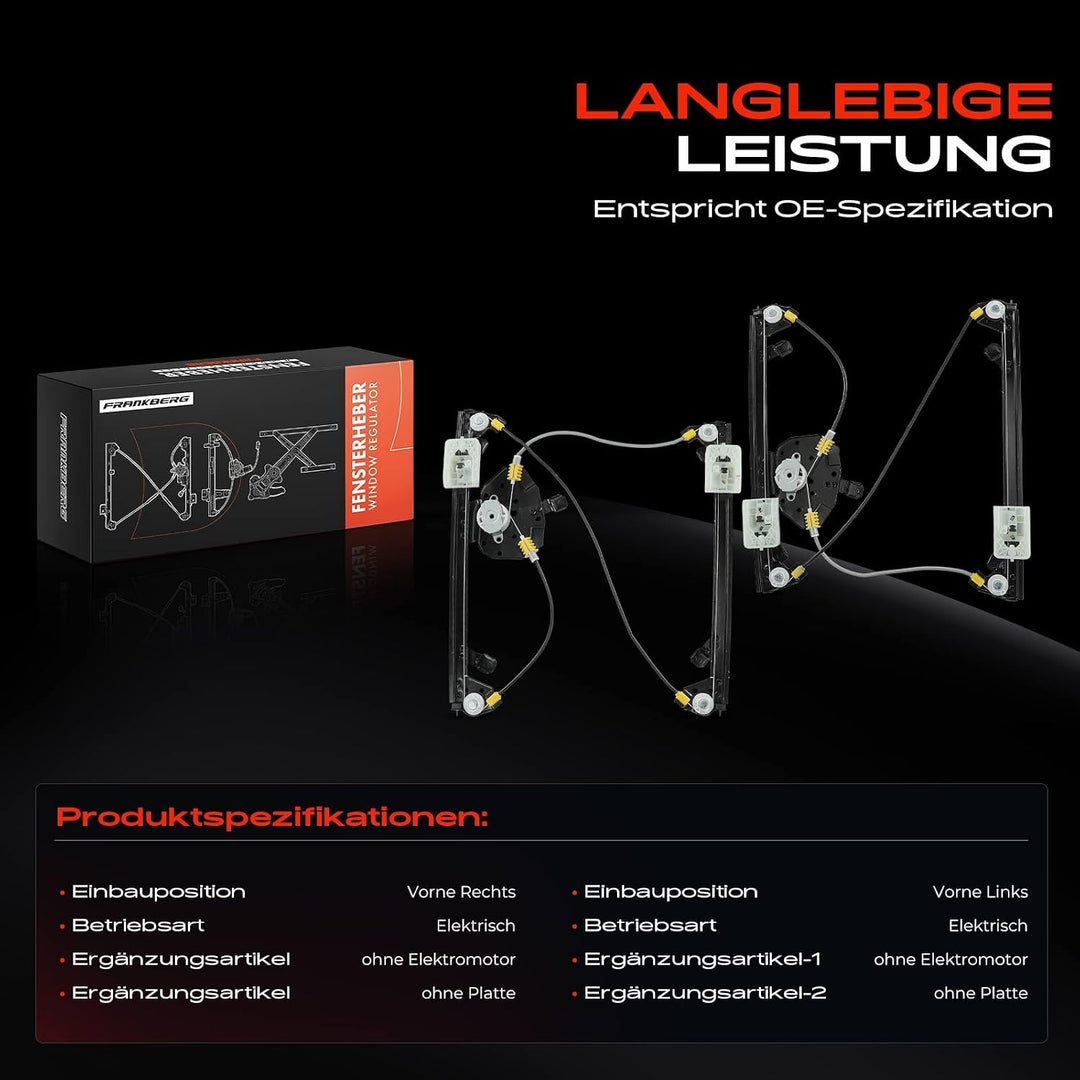Frankberg 2x Fensterheber Elektrisch Ohne Motor Vorne Links Rechts Kompatibel mit Astra K B16 Astra