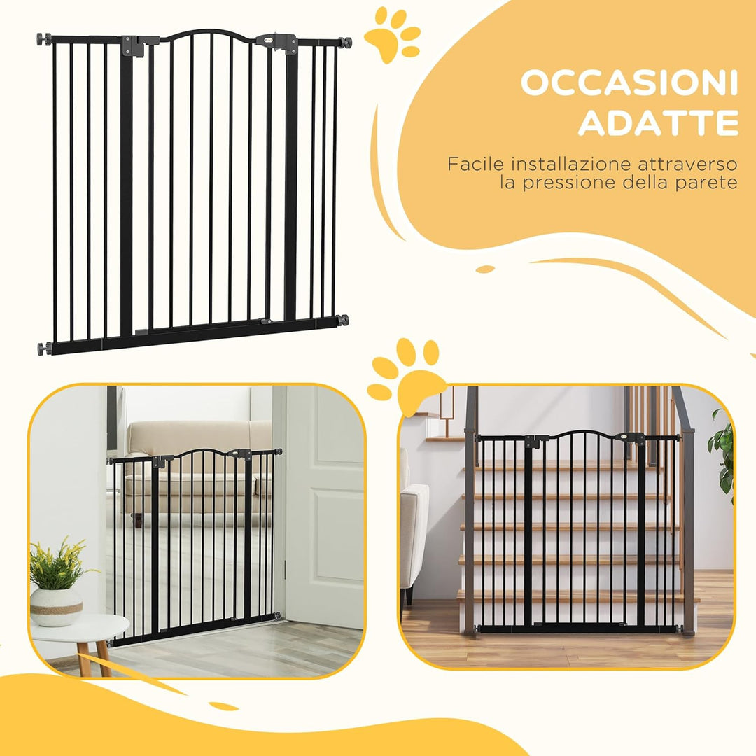 PawHut Hundegitter mit 4 verstellbaren Schrauben und Klebeband, Sicherheitsgitter aus Metall und Kun