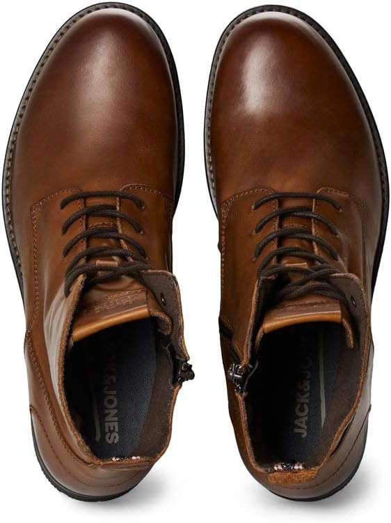 JACK & JONES Herren Jfworca Leather Anthracite 19 STS Chukka Boots 40 EU Cognac, 40 EU Cognac