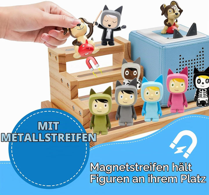 für 3-Tier Toniesbox Regal, Massiv Kiefernholz Tonie Regal Mädchen Kompatibel mit Toniesbox 1 und To