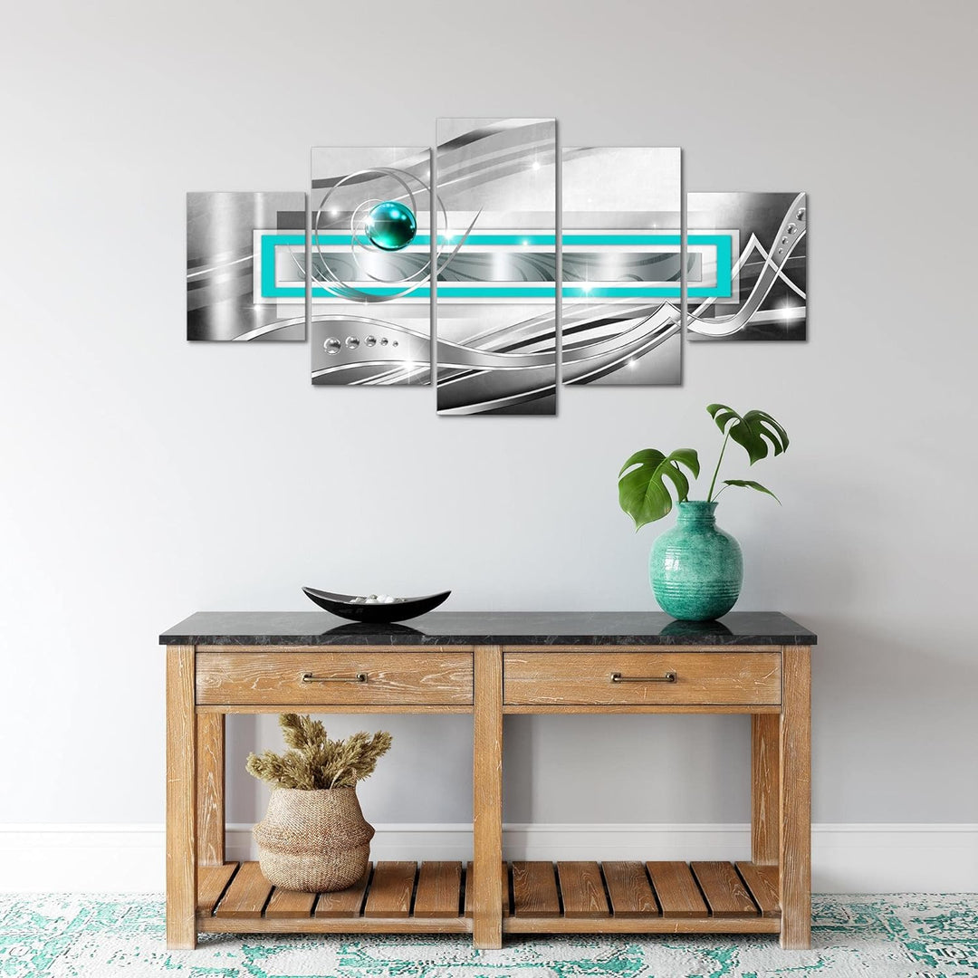 Runa Art Wandbilder Abstrakt 5 Teilig Bild auf Vlies Leinwand Deko Wohnzimmer Schlafzimmer Perlen Gr