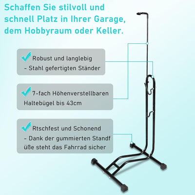 Joparri Fahrradständer Boden, Fahrradhalterung Höhenverstellbaren, Fahrradhalter für 20 bis 29 Zoll,