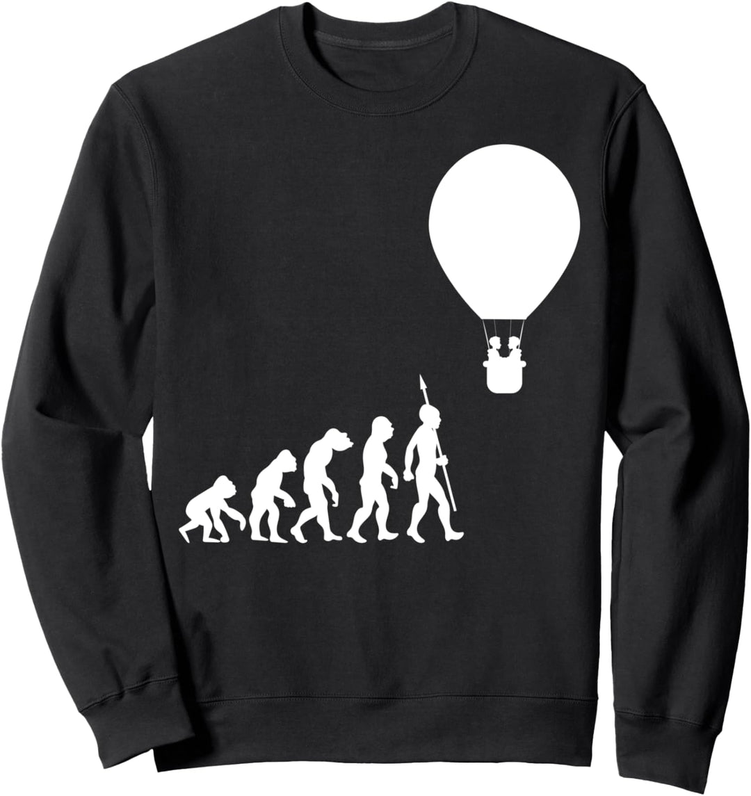 Ballonfahrer Heissluftballon Evolution Fun Sport Witzig Cool Sweatshirt