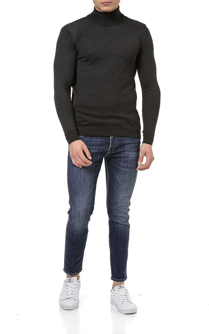 Redbridge Pullover Herren Rollkragenpullover M Dunkelgrau, M Dunkelgrau