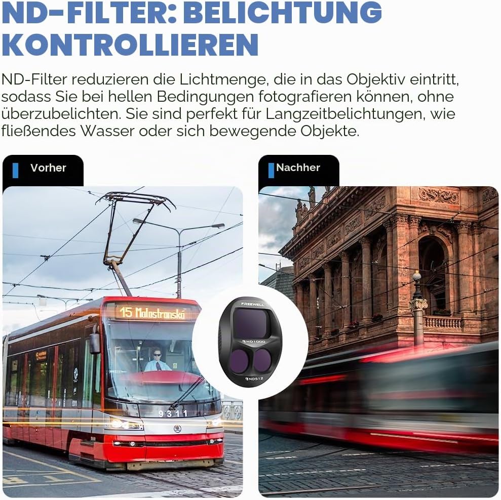 Freewell ND1000 Filter für DJI Mavic 4 Pro - Lichtsteuerung für Langzeitbelichtung, ideal für helle