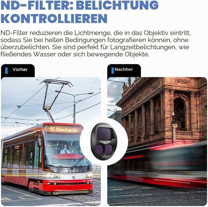 Freewell ND1000 Filter für DJI Mavic 4 Pro - Lichtsteuerung für Langzeitbelichtung, ideal für helle