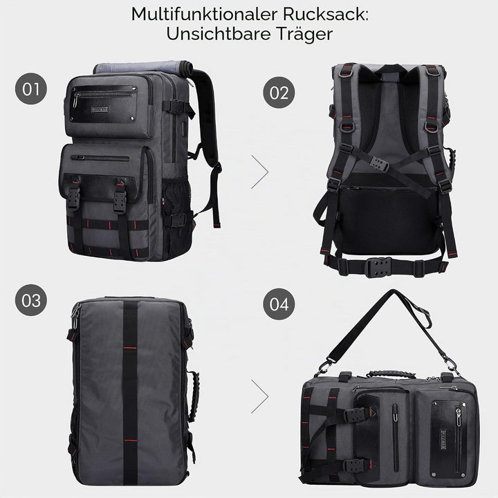 WITZMAN Reiserucksack Herren mit USB-Ladeanschluss Gross als Nylon Reisetasche Tragbar Fit 17 zoll L