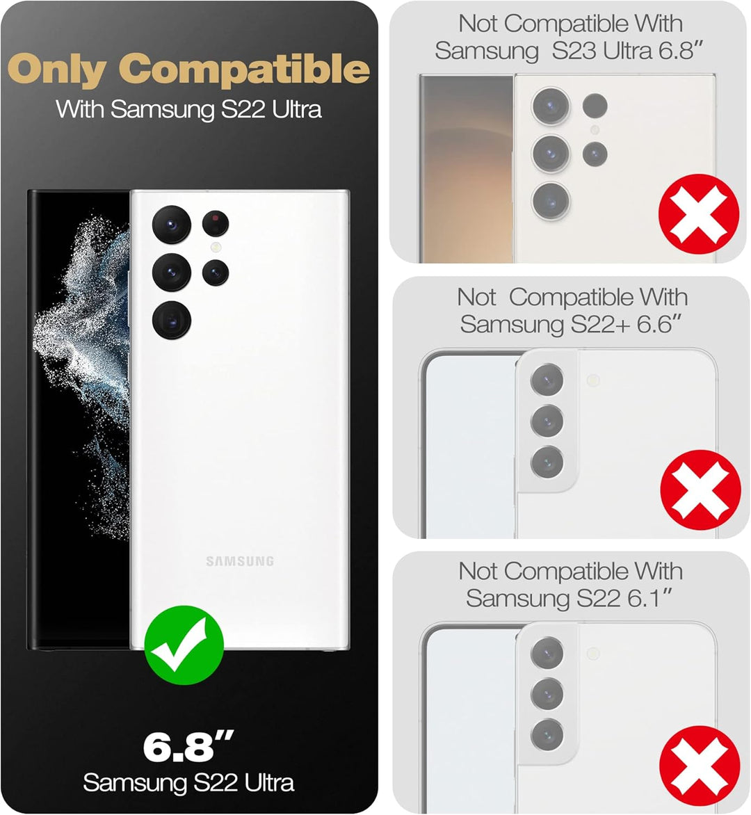Dexnor Ganzkörperhülle hülle Samsung Galaxy S22 Ultra【Doppelter Frontrahmen & Ständer】, Stossdämpfer