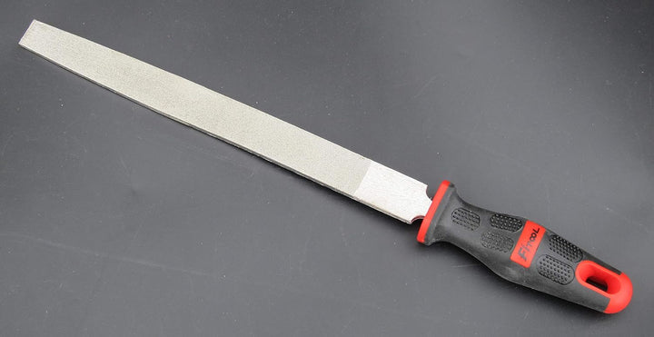 Diamantbeschichtete Flachfeile, Diamantfeile, Feilenblatt 25,4 cm, Gesamtlänge 37,3 cm, mittelere Kö