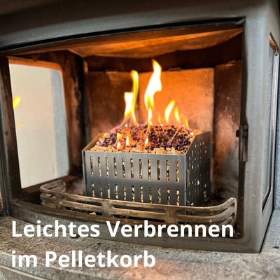 USEFUL SWEDEN Pelletbrennkorb – Verbrennen von Holzpellets im Holzofen oder im offenen Kamin, Schwed